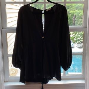 TAGS BLACK DEEP V SILK ROMPER